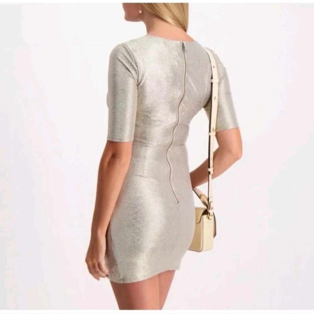 Alice + Olivia Judy dress with metallic V-Neck Mini Dress 0 New without tags. - Picture 14 of 16